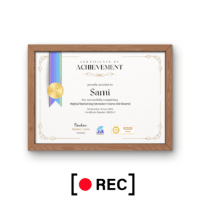 Social marketing certificate
