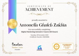 Gradezilla certificate of achievement — Antonella Zakhia